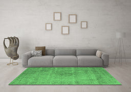 Machine Washable Oriental Emerald Green Industrial Area Rugs in a Living Room,, wshurb1762emgrn