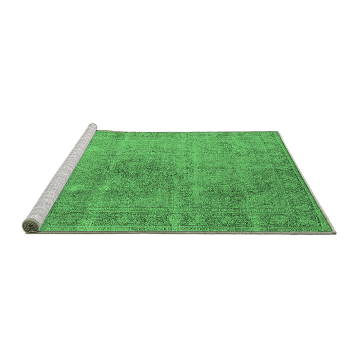 Sideview of Machine Washable Oriental Emerald Green Industrial Area Rugs, wshurb1762emgrn