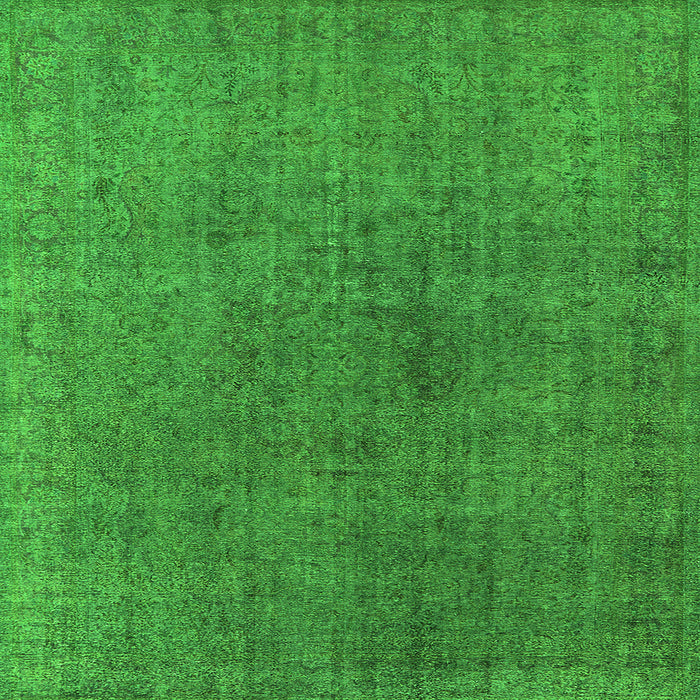 Square Machine Washable Oriental Green Industrial Area Rugs, wshurb1763grn