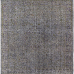 Square Machine Washable Industrial Modern Carbon Gray Rug, wshurb1763