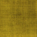 Square Machine Washable Oriental Yellow Industrial Rug, wshurb1763yw