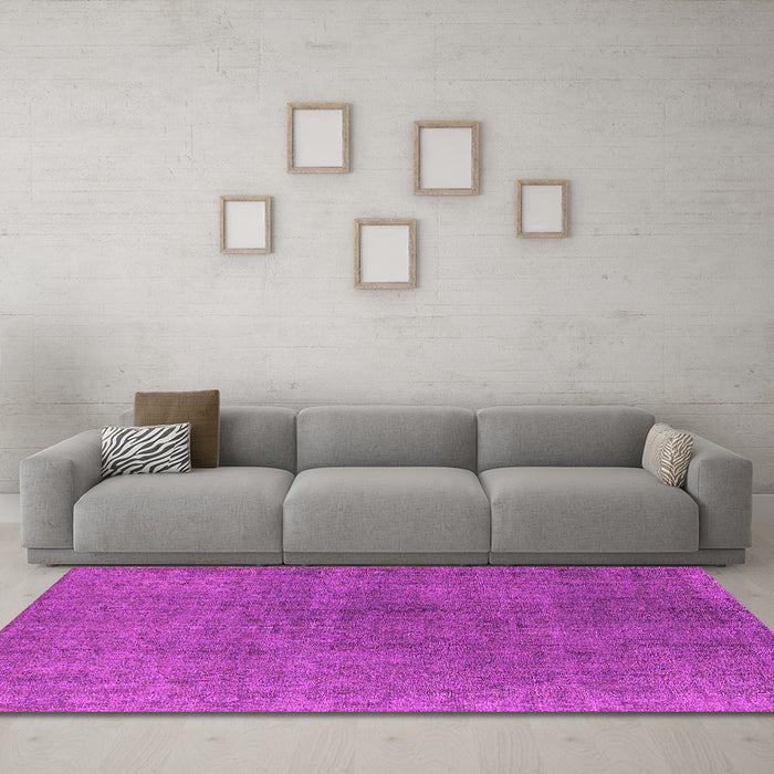 Machine Washable Oriental Pink Industrial Rug in a Living Room, wshurb1763pnk
