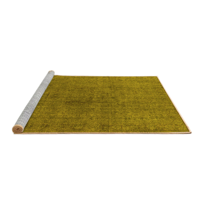 Sideview of Machine Washable Oriental Yellow Industrial Rug, wshurb1763yw