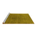 Sideview of Machine Washable Oriental Yellow Industrial Rug, wshurb1763yw