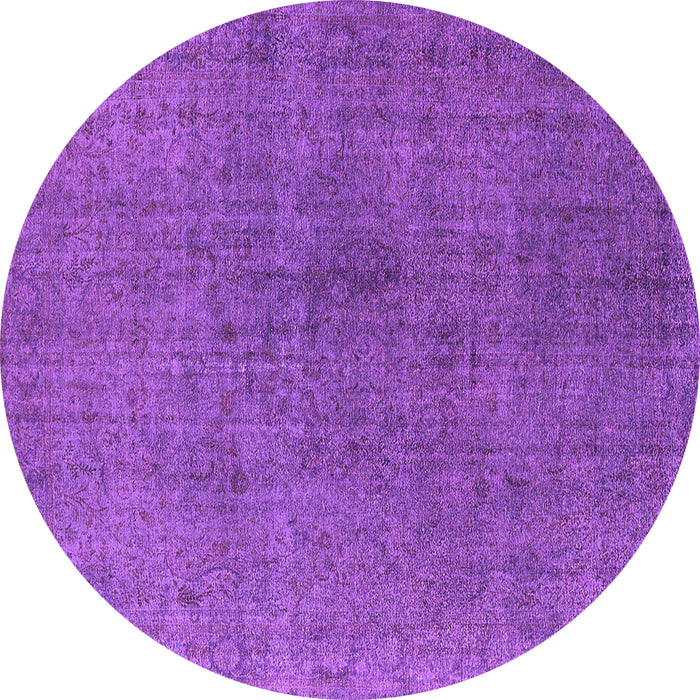 Round Oriental Purple Industrial Rug, urb1763pur