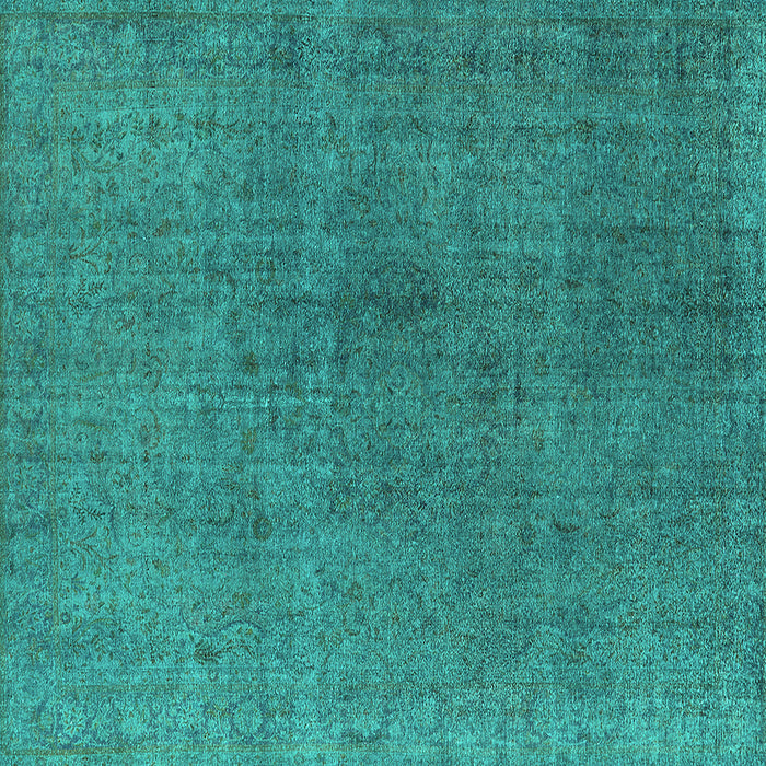 Square Oriental Turquoise Industrial Rug, urb1763turq