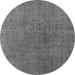 Round Machine Washable Oriental Gray Industrial Rug, wshurb1763gry