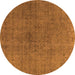 Round Machine Washable Oriental Orange Industrial Area Rugs, wshurb1763org