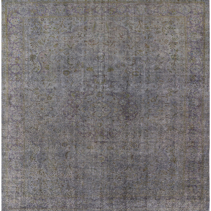 Square Mid-Century Modern Carbon Gray Oriental Rug, urb1763