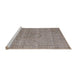 Sideview of Machine Washable Industrial Modern Khaki Rose Pink Rug, wshurb1764