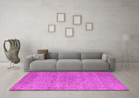 Machine Washable Oriental Pink Industrial Rug, wshurb1764pnk