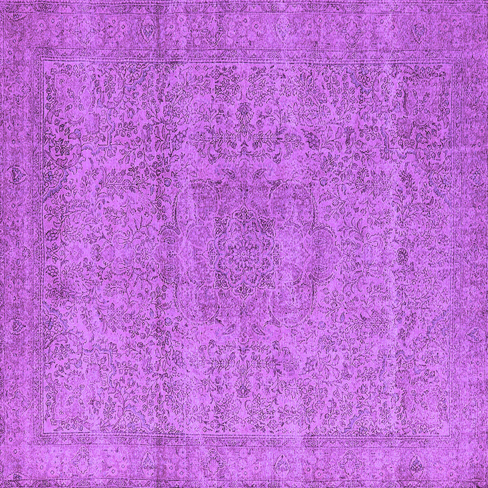 Square Machine Washable Oriental Purple Industrial Area Rugs, wshurb1764pur