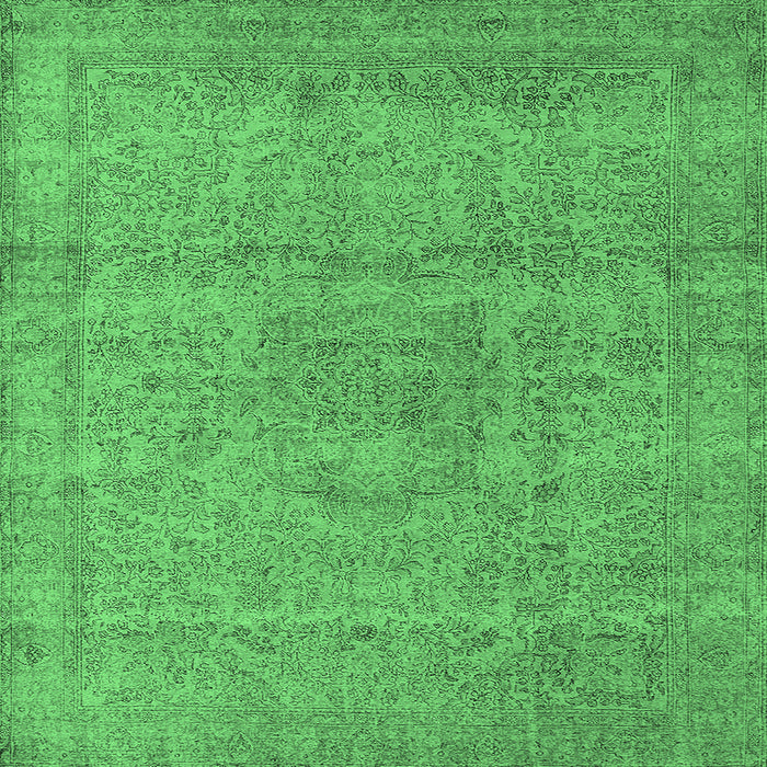 Square Oriental Emerald Green Industrial Rug, urb1764emgrn