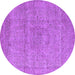 Round Oriental Purple Industrial Rug, urb1764pur