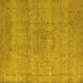 Square Machine Washable Oriental Yellow Industrial Rug, wshurb1764yw