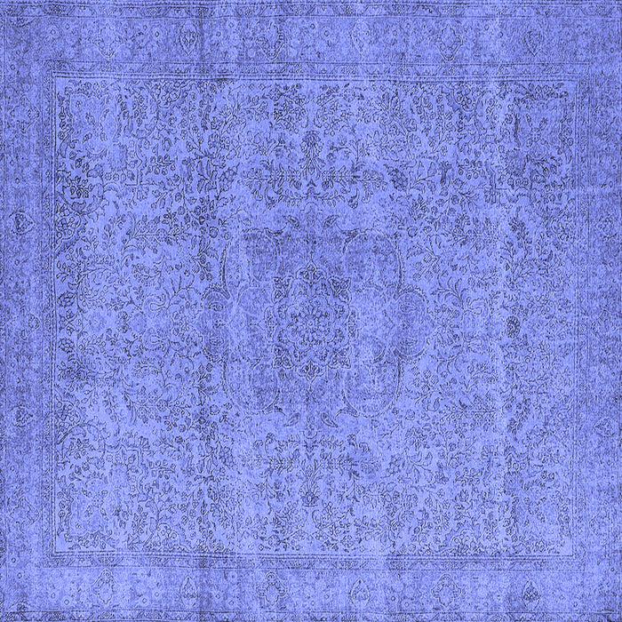 Square Machine Washable Oriental Blue Industrial Rug, wshurb1764blu