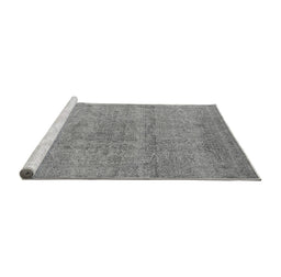 Sideview of Machine Washable Oriental Gray Industrial Rug, wshurb1764gry