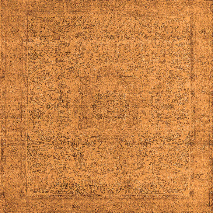 Square Machine Washable Oriental Orange Industrial Area Rugs, wshurb1764org