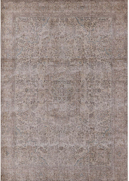Mid-Century Modern Khaki Rose Pink Oriental Rug, urb1764