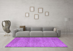 Machine Washable Oriental Purple Industrial Area Rugs in a Living Room, wshurb1764pur