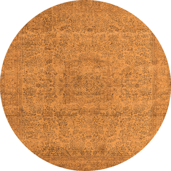 Round Oriental Orange Industrial Rug, urb1764org