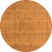 Round Oriental Orange Industrial Rug, urb1764org