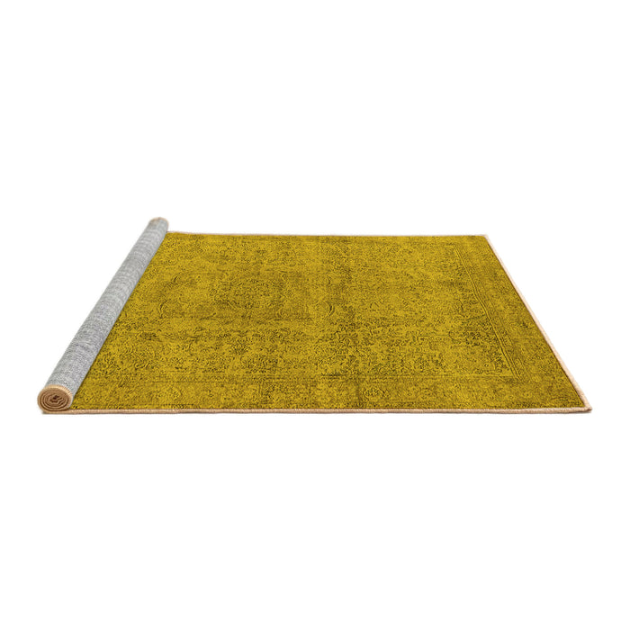 Sideview of Machine Washable Oriental Yellow Industrial Rug, wshurb1764yw