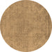 Round Machine Washable Oriental Brown Industrial Rug, wshurb1765brn