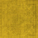 Square Machine Washable Oriental Yellow Industrial Rug, wshurb1765yw