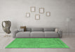 Machine Washable Oriental Emerald Green Industrial Area Rugs in a Living Room,, wshurb1765emgrn