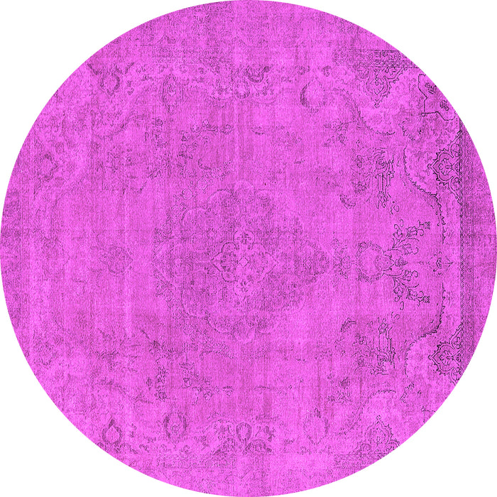 Round Machine Washable Oriental Pink Industrial Rug, wshurb1765pnk