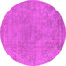 Round Machine Washable Oriental Pink Industrial Rug, wshurb1765pnk