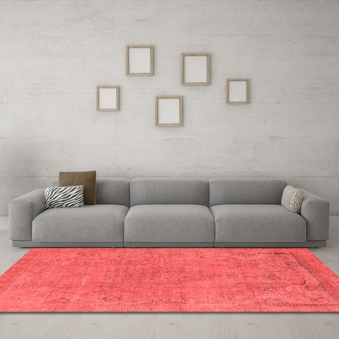Industrial Red Washable Rugs