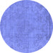 Round Oriental Blue Industrial Rug, urb1765blu