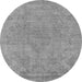 Round Machine Washable Oriental Gray Industrial Rug, wshurb1765gry