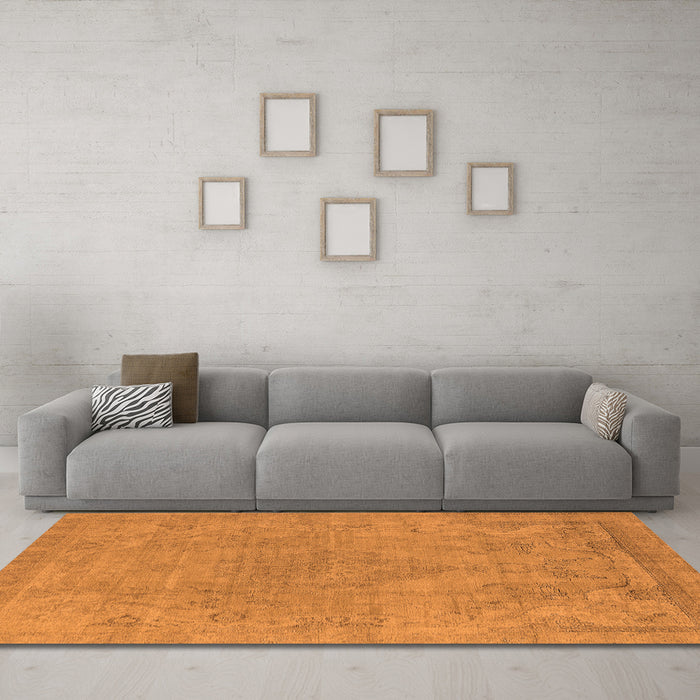 Machine Washable Oriental Orange Industrial Area Rugs in a Living Room, wshurb1765org