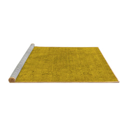 Sideview of Machine Washable Oriental Yellow Industrial Rug, wshurb1765yw