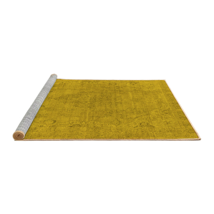 Sideview of Machine Washable Oriental Yellow Industrial Rug, wshurb1765yw