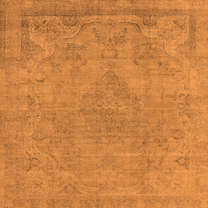 Square Machine Washable Oriental Orange Industrial Area Rugs, wshurb1765org