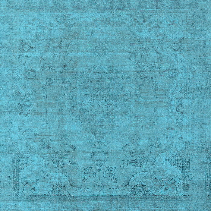 Square Machine Washable Oriental Light Blue Industrial Rug, wshurb1765lblu