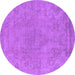 Round Oriental Purple Industrial Rug, urb1765pur