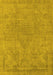 Machine Washable Oriental Yellow Industrial Rug, wshurb1765yw