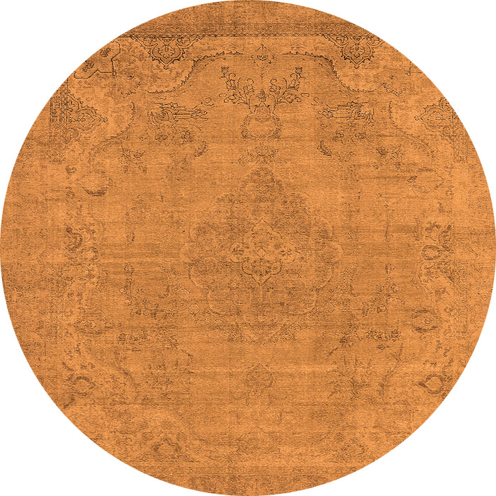 Round Oriental Orange Industrial Rug, urb1765org