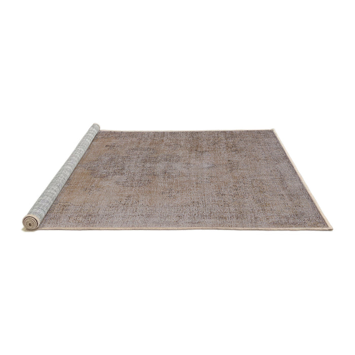 Sideview of Machine Washable Industrial Modern Dark Almond Brown Rug, wshurb1766