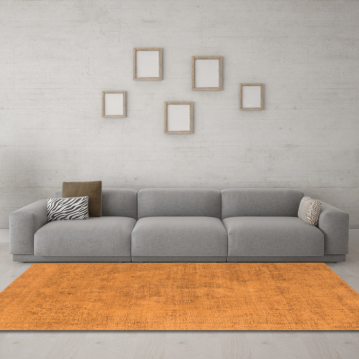Machine Washable Oriental Orange Industrial Area Rugs in a Living Room, wshurb1766org