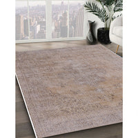 Mid-Century Modern Dark Almond Brown Oriental Rug, urb1766