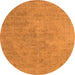 Round Oriental Orange Industrial Rug, urb1766org