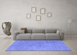 Machine Washable Oriental Blue Industrial Rug in a Living Room, wshurb1766blu