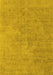 Machine Washable Oriental Yellow Industrial Rug, wshurb1766yw