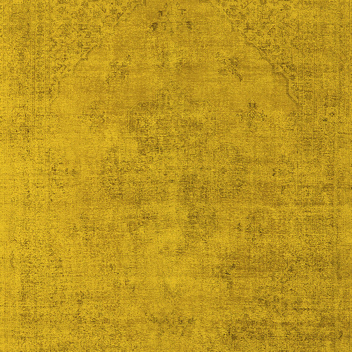Machine Washable Oriental Yellow Industrial Rug, wshurb1766yw